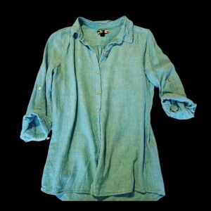 Kim Rogers Aqua Blouse